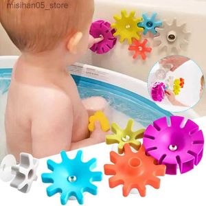 Sable Player Water Fun 5 Montessori Baby Shower Toys Aspirat Gear Toys Rotation Toys colored Rotation Water Wheel Childrens Bathtub Water Toys 0-3 ans Q240426