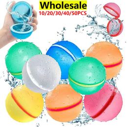 Zand Spelen Water Plezier 50 Groothandel Magnetische Herbruikbare Ballon Quick Fill zelfsluitende Bom Splash Bal Kinderen Zwembad 230718