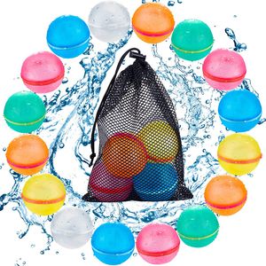 Sable Play Water Fun 6/12/24 PCS Splash Balls Réutilisables Ballons D'eau Bombes Jouets Remplissage Rapide Auto-Scellant Boule D'eau Rechargeable Pour Enfants Jouets D'été 230704