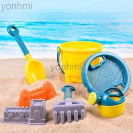 Sand Play Water Fun 6PCS Enfants Summer Beach Toys Set Creuser dans le sable Seau en plastique Bouteille d'arrosage Pelles Enfants Beach Water Game Jouets Outils 240402