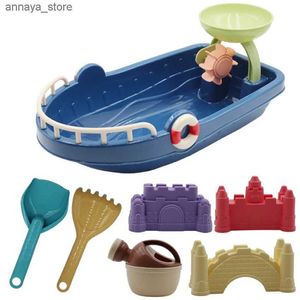 Sand Play Water Fun 7pcs Beach Game Toy Baby Baby Castle Castle Sandbox Juego de juguetes de arena al aire libre Play Castle Molde bote de juguete Molde colorido Bath Bath ToysL2403