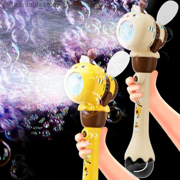 Sable Player Water Fun Automatic Machine à bulles mignons Bee 12hole Soap Soap Maker Cartoon Bumble Bow Blobble Blower Outdoor Toy for Kids L47