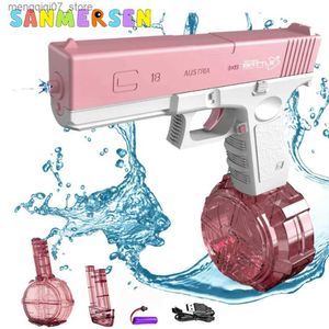 Zandspelen Waterpret Automatisch elektrisch waterpistool Buitenstrand Continue lancering met grote capaciteit Elektrisch speelgoed Waterpistool Leuk afvuren Zwembadspeelgoed L240312