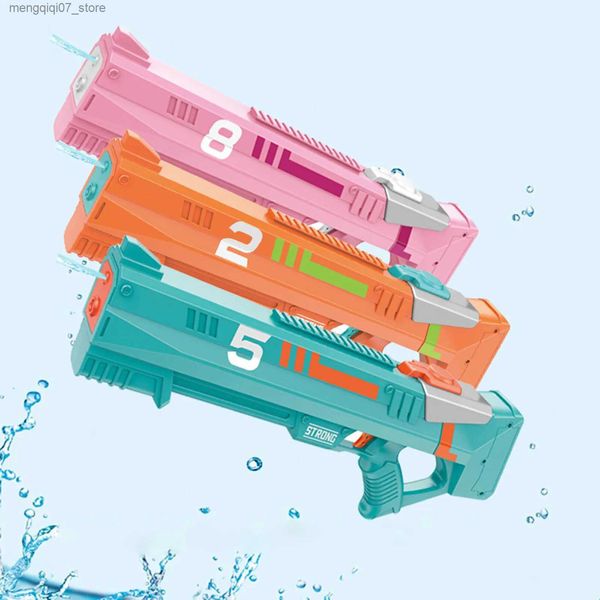 Sand Play Water Fun Pistola de agua eléctrica automática Juguetes Jugar agua Verano Wimming Piscina Pistolas de agua de gran capacidad Pistolas de playa al aire libre para niños adultos L240312