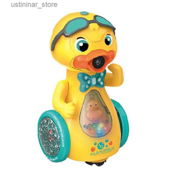 Sand Play Water Fun Automatic Walking Duck Bubble Machine con música y ligero juego de jabón eléctrico Juveno eléctrico Burbuja Regalo de cumpleaños para niños L47