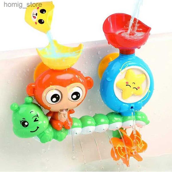 Sable Player Water Fun Baby Bath Toy Wall Sunction Cerce Salle Piste Eau Jeux Enfants Salle de bain Salle de salle de bain Caterpilla Baignoire Douche pour enfants Cadeaux d'anniversaire Y240416