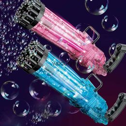 Zandspelen Waterpret Babybadspeelgoed 21-gaats Gatling Bubble Gun-speelgoed voor kinderen Zomer Automatische grote herenblaas Buiten Kinderverjaardagscadeau H240308