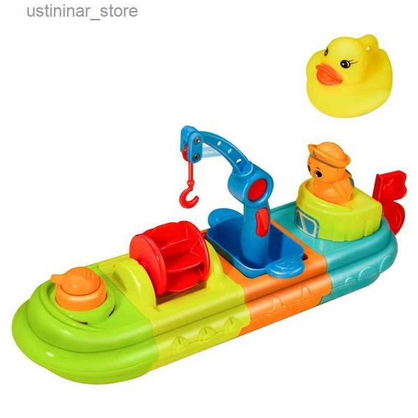 Sable Player l'eau Fun Baby Bath Toys for Toddlers Fun Kids Bathtub Toys Boun Up Toy Boat pour eau Play Spray jouets avec canard et tortue L416