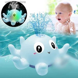 Sable Player Water Fun Baby Bath Toys Spray Water Shower Bathing Toys for Kids Electric Whale Bath Ball With Light Music LED Light Toys Ool Bathtub Toy L416