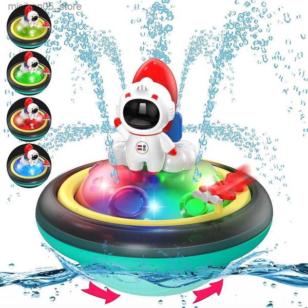 Sable Player Eau Fun Baby Bath Toys Spray Water Rotating Light Automatic Induction Induction Spring Douche avec baignoire LED Piscine adaptée aux cadeaux pour enfants Q240426