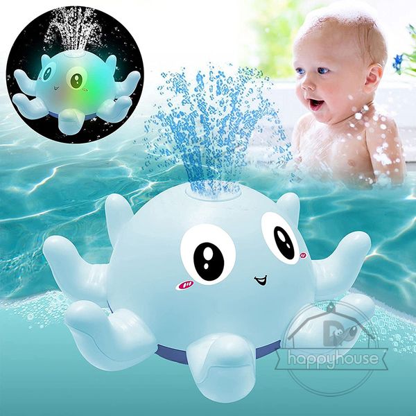 Sable jouer à l'eau amusant bébé jouets de bain pulvérisation eau douche jouets de bain pour enfants baleine électrique boule de bain avec lumière musique lumière LED jouets ool baignoire jouet 230803