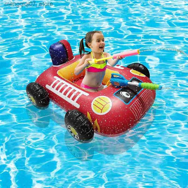 Juego de arena Diversión acuática Bebé Inflable Coche de dibujos animados Asiento flotante Balsa Círculo de natación Pistola de agua Juguetes Juegos de playa Niños Piscina de natación Juguete de agua L240312