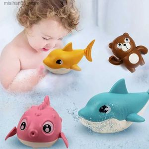 Sable Player Eau Fun Baby Shower Pouet Animal Animal Carton Carton Crocodile Classic Baby Eau Jouet bébé Chaîne de baignade Clock Work Childrens Beach Shower Toy Q240426