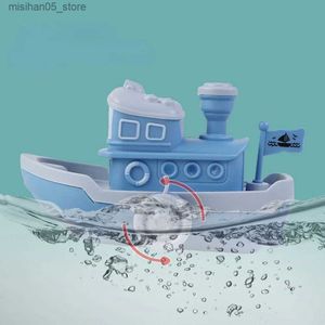 Sand Play Water Fun Baby Shower Toy Cute Cartoon Boat Wind Wind Childrens Water Swimming Beach Game Gift Boy Q240426