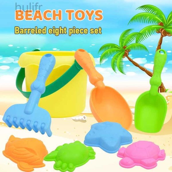 Sable Player Water Baby Baby Small Wheat Straw Beach Sand Toys Bucket Bucket Toys Set et pelle pour les enfants en plastique D240429