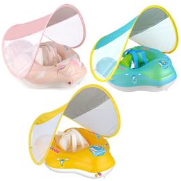 Sand Play Water Fun Baby Swimming Flotador con Sun Canopy Inflable Infant Floating Swim Rings Kids Swim Pool Accesorios Circle Bathing Summer 230706