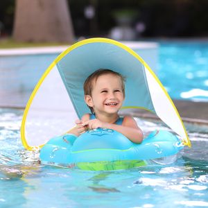 Sable jouer à l'eau bébé flotteur de natation avec auvent gonflable infantile anneau flottant enfants piscine accessoires cercle bain été jouets livraison directe 230706