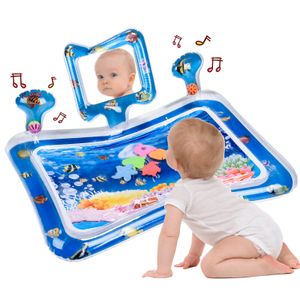 Sand Play Water Fun Baby Watermat voor baby's Peuters Opblaasbare speelmat met spiegel Rammelaar Zoemer PVC Fun Play Activity Centre Tummy Time Toys 230626
