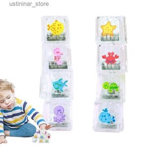 Sable Player Water Fun Bath Toys For Baby Lit Cubes Ice Cligning LED LUMIÈRES COLORFURES LUMINES TOUEUR LUMBRE TOUELLE BACILLE BATUILLE Jouet L416