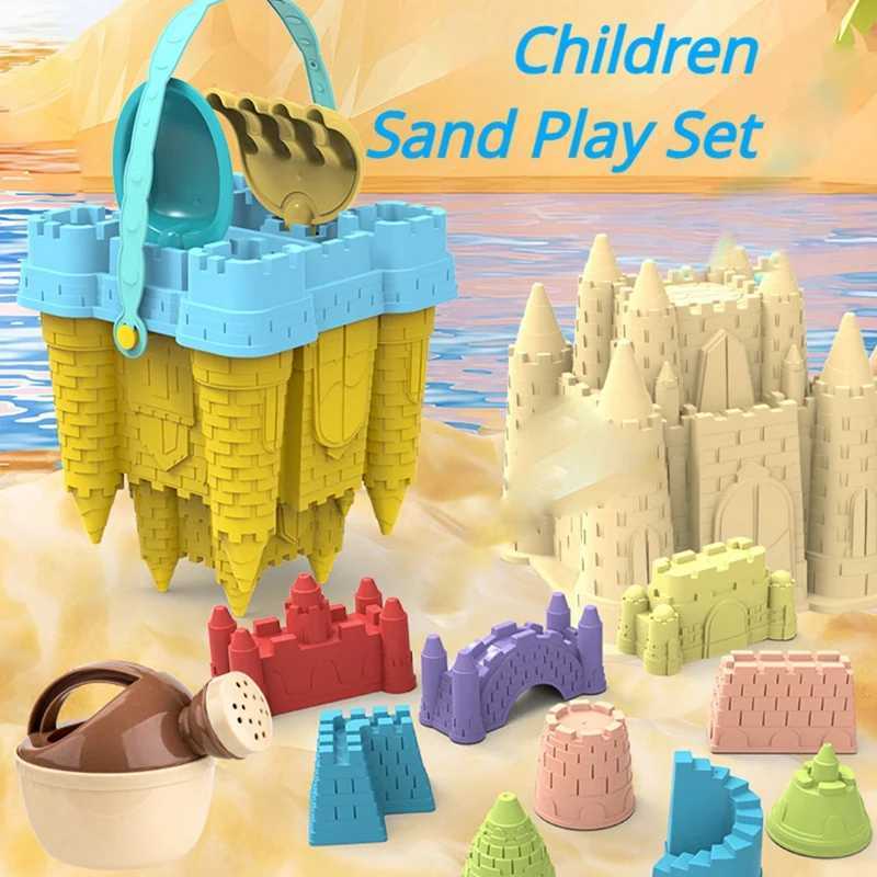Sand Play Water Fun Castelo de praia Bucket brincar de areia Set Toys Scoop Children Toys Summer Toys Toys Sand Box for Kids Outdoor Familyl2404
