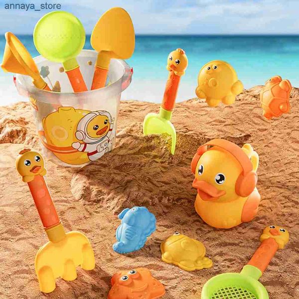 Sable Player Water Fun Beach Toys Bucket Bucket Supphets Beach Tools W / Peeting Enfants Modèle de sable d'été Set Bath Bath Toyside Gamel2403