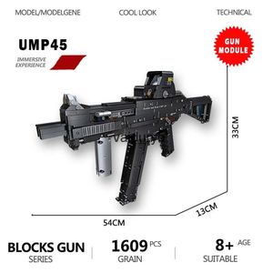 Sable jouer eau blocs amusants militaire bloc de construction pistolet UMP45 modèle seconde guerre mondiale tir à la main armée armes jouets pour enfants H240307