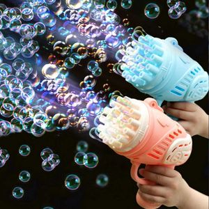 Sand Play Water Fun Bubble Bazooka Gun 23 Agujeros Juguetes Máquina de burbujas de jabón para niños Electric Bubble Shooter Summer Soap Water Bubbles Maker L240307