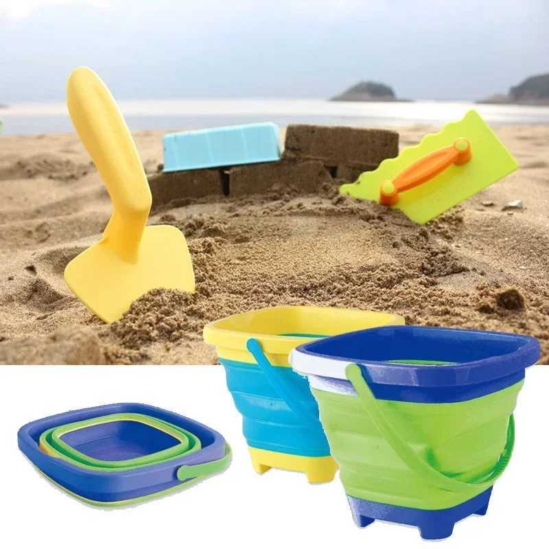 Piasek zabawa woda zabawa dzieci zabawki na plażę dzieci bawi się zabawkami wodnymi składane przenośne wiadro piaskowe lato na świeżym powietrzu zabawka plażowa gra piasek wodna zabawka dla dzieci
