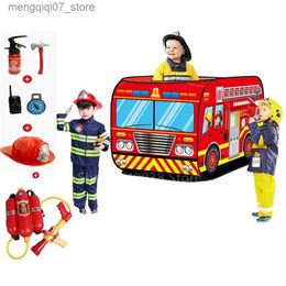 Jeu de sable eau amusant enfants pompier Costume jeu de rôle uniforme de Police enfants camion de pompier voiture pistolet à eau jouets ensemble garçon fille pompier Cosplay fantaisie cadeau L240312