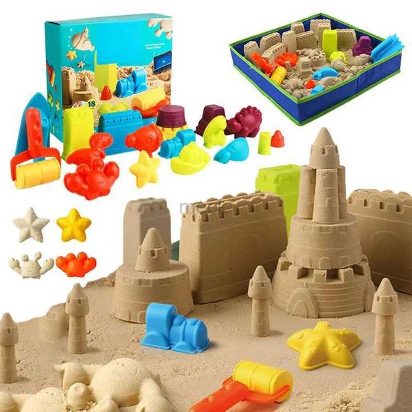 Jeu de sable eau amusant enfants jeu d'intérieur sable plage jouet sac de rangement pelle à sable outil moule ensemble ciel étoilé sable intérieur château plage bac à sable jouets nouveau 240321