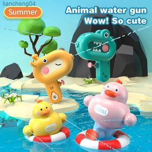 Pistolet à eau girafe de dessin animé pour enfants, jeu de sable amusant, petit jouet de pulvérisation d'eau, jouets d'extérieur, jeu d'eau de salle de bains, canard dinosaure, pistolet à eau pour enfants