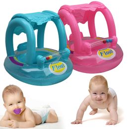 Zand Spelen Water Plezier Kinderen Schattige Baby Zwemmen Zonnescherm Ring Drijft Veiligheidszitje Cartoon Peuter Zwembad Zwem Trainer Baby Kinderen Zomer Cirkel Ringen 230703