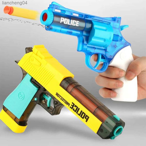 Jeu de sable eau amusant jouets pour enfants pistolet Revolver 2 en 1 pistolet à balle molle peut tirer pistolet à eau pour les enfants