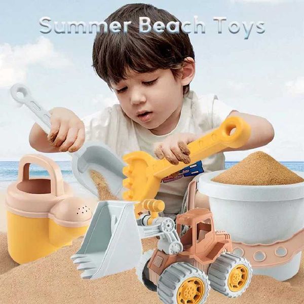 Sand Play Water Fun Children Sand Beach Toys Simulation Modelo de pastel de hielo Bulldozer Beach Bucket Wheat Peque de verano Play Seaside Water Gamel2404