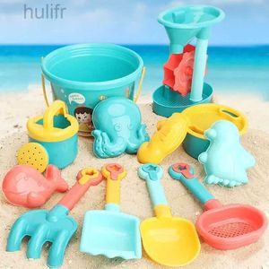 Sand speel water leuk kinderen Sand Toys 18pcs Summer Beach Game Sand Emm bucket Shovel Silicone Sandbox Outdoor Water Fun Beach Toys Kid Gifts D240429