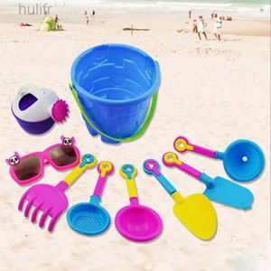 Sable Player Eau Fun Childrens Baby Beach Toy Sand Toys Set Place Bucket Arrosage peut pelleux Rake Moule Bodet Sand Pheillette Sandbox Tool D240429