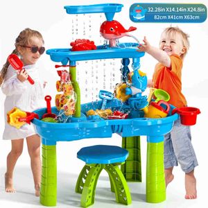 Sable jouer eau amusant enfants plage jouets en plein air jardin bunker ensemble été plage enfants bricolage parent-enfant interactif jouet table 240321