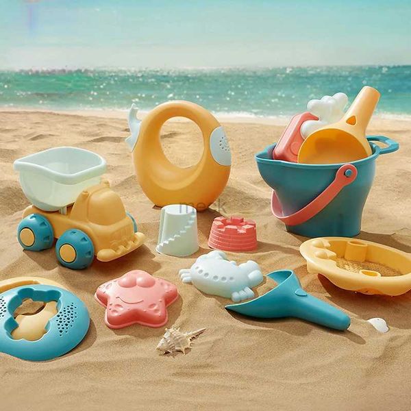 Jeu de sable eau amusant jouets de plage pour enfants épaissi ensemble mignon outils d'eau et de sable pour bébé en caoutchouc souple creuser du sable pelle à neige sablier jouet voiture 240321