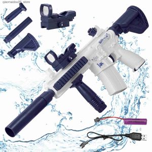 Sand Play Water Fun Childrens M416 Automatisch elektrisch waterpistool Water Combat Pistool Play Summer Outdoor Beach schietspel kinderen Toy Boy Gift Q240413