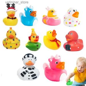Sand Play Water Fun Christmas Ducks 10pcs Tiny Ducks Bath Toy Duck Creëer A Christmas Mood Cute Duck Gifts For Girls Kids Boys Home Party Decoratie L416