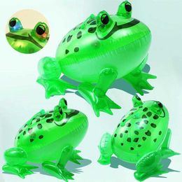 Sand Play Water Fun Creative PVC opblaasbaar kikker Ballonspeelgoed Grote elastische springkikker Gloeiende Zwemmen Groene kikker opblaasbaar speelgoed Diy Childrens Gift Q240517