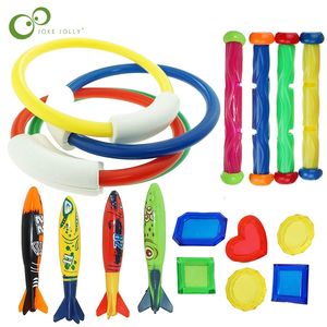 Jeu de sable Water Fun Plongée Torpedo Rocket Lancer des jouets Jeu de plongée en piscine Été Torpedo Robber Enfant Bâton de plongée sous-marine Jouet aquatique 18-22pcs 230707