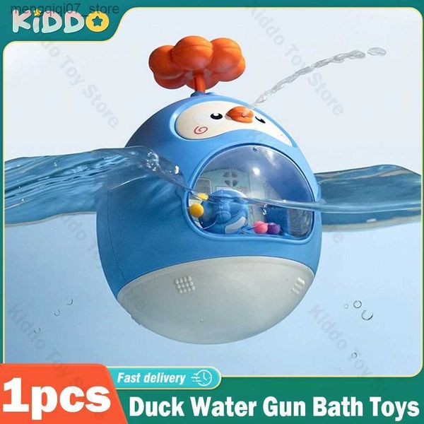 Jeu de sable eau amusant canard pistolet à eau jouets de bain Paddling gobelet jouet bébé bain enfants jet d'eau canard garçons filles salle de bain jouet cadeaux d'anniversaire L240312