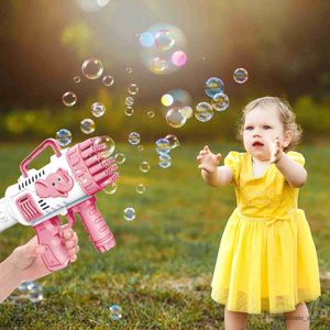 Machine à bulles électrique amusante pour jeux de sable, souffleur de bulles à 32 trous, pistolet à bulles d'eau de savon pour enfants, jouets d'été en plein air