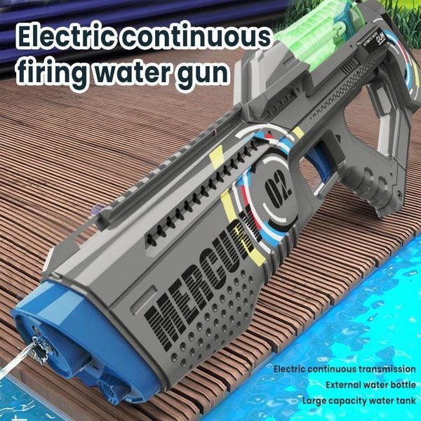 Sable jouer à l'eau amusant électrique pistolet à eau à tir continu entièrement automatique lumineux pistolet à eau été piscine extérieure jouet pour adulte enfant garçon cadeau 230609