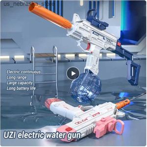 Sable Player Water Fun Electric Gun Beach Touet Piscine Childrens Summer Summer Outdoor Charge Long Distance Continuous Shooting Gift For Children and Boys Q240408
