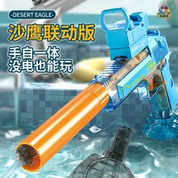Sable Player Water Fun Electric Water Gun Childrens jouet grande capacité spray plage Desert Eagle H240516