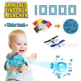 Sand Play Water Fun Electric Water Gun Dinosaur Lanceur Glove avec 1000 balles pour les enfants Gise de tir dans Garden Childrens Toy Boy Cadeau d'été L47