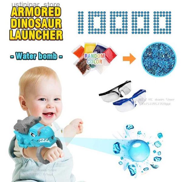 Sand Play Water Fun Electric Water Gun Dinosaur Lanceur Glove avec 1000 balles pour les enfants Gise de tir dans Garden Childrens Toy Boy Cadeau d'été L47