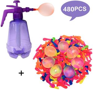 Zand Spelen Water Plezier Grappig Ballon Pompstation met 480 Ballonnen en Pomp Inflatie Bal voor Kinderen Verjaardag Bom Willekeurige Kleur 230711